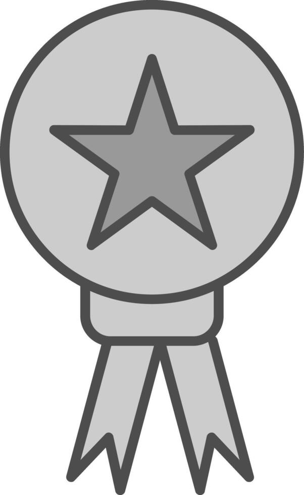 Star Medal Line Circle Icon vector