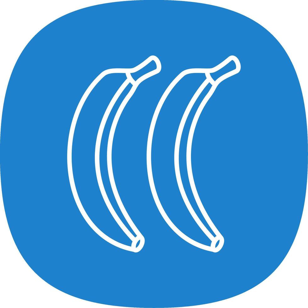 bananas línea curva icono vector