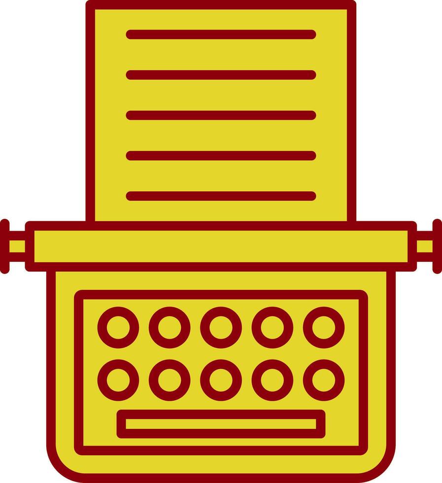 Typewriter Line Two Color Icon vector