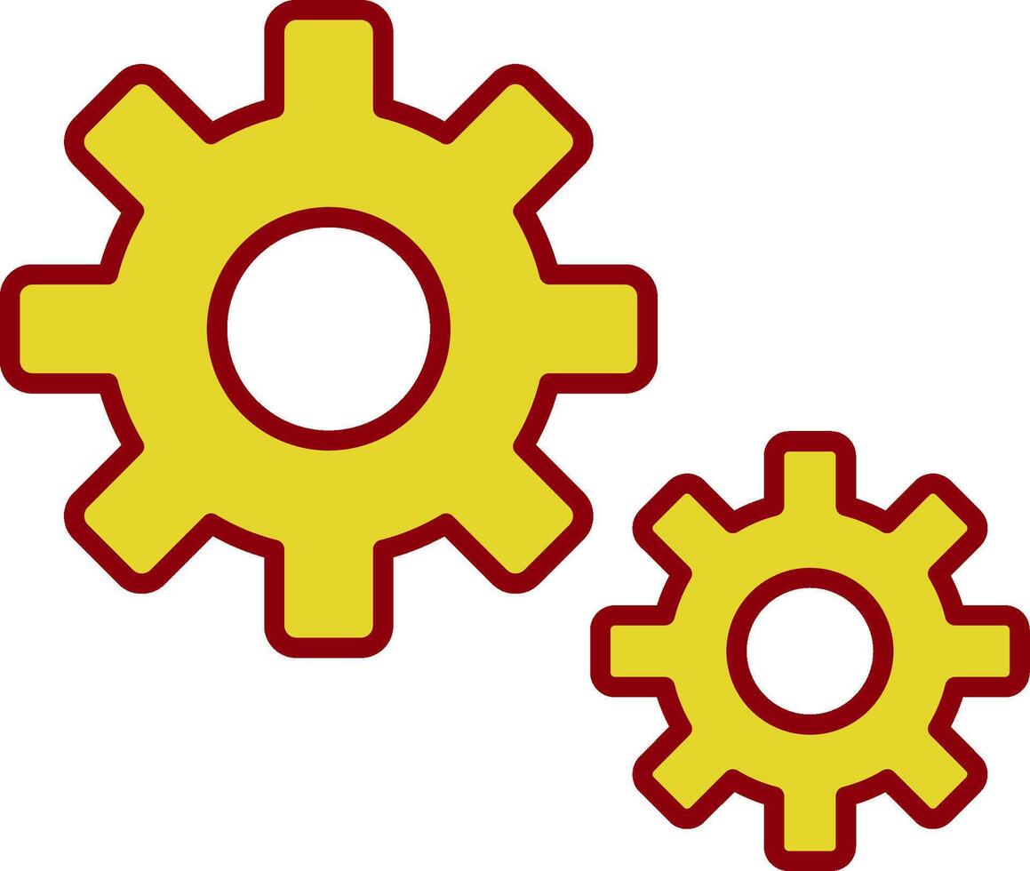 Gear Glyph Curve Icon vector