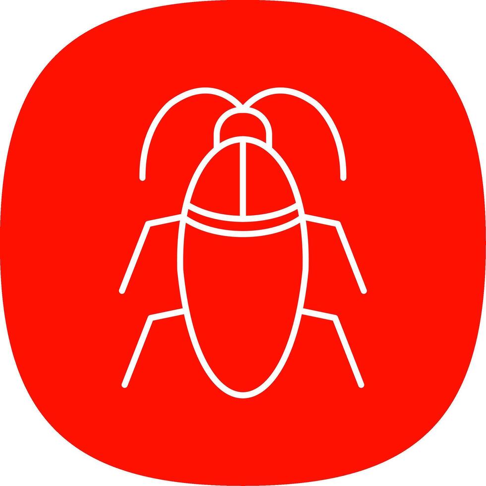 Cockroach Line Curve Icon vector