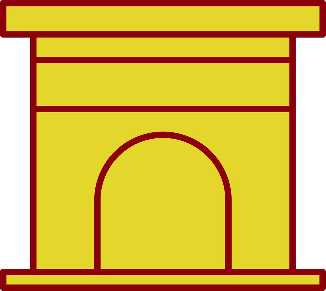 Fireplace Line Two Color Icon vector