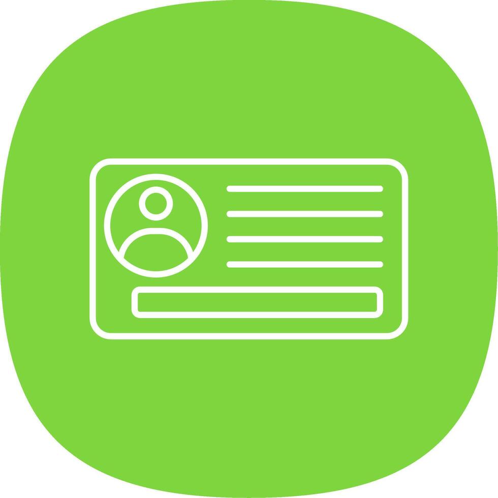 Id Card Line Curve Icon vector