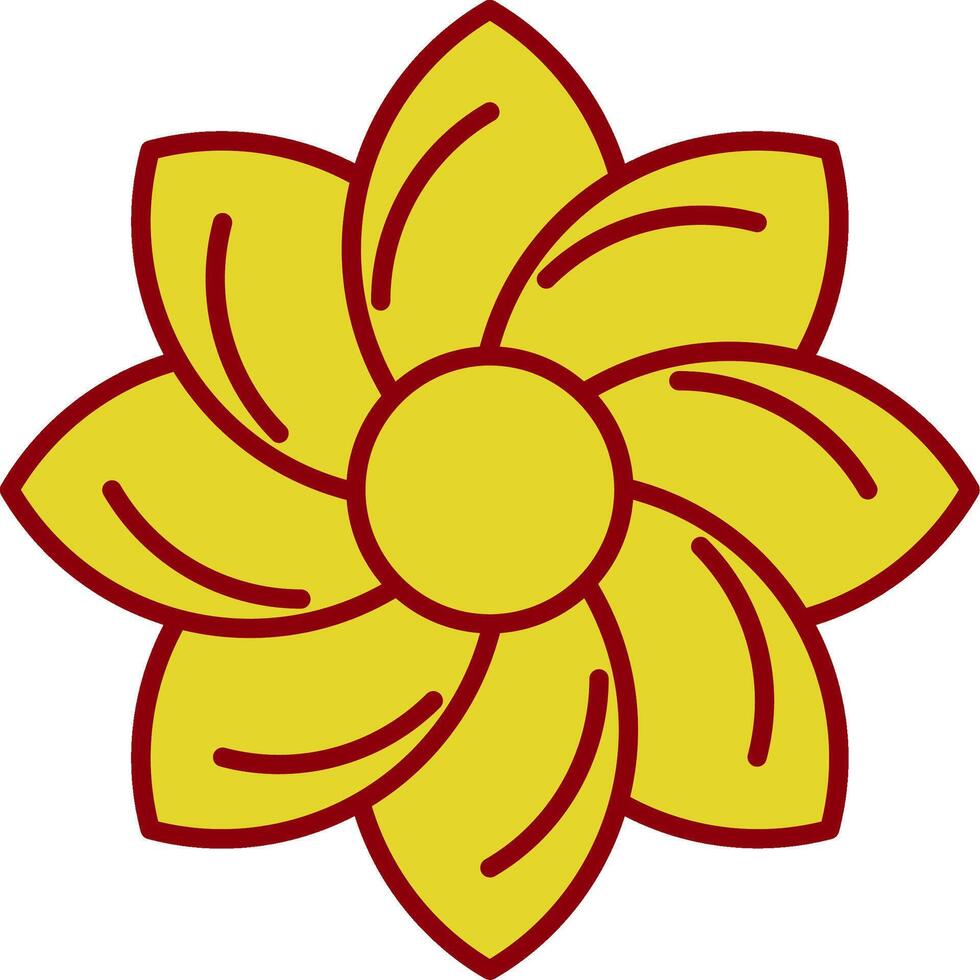 Floral Design Line Two Color Icon vector
