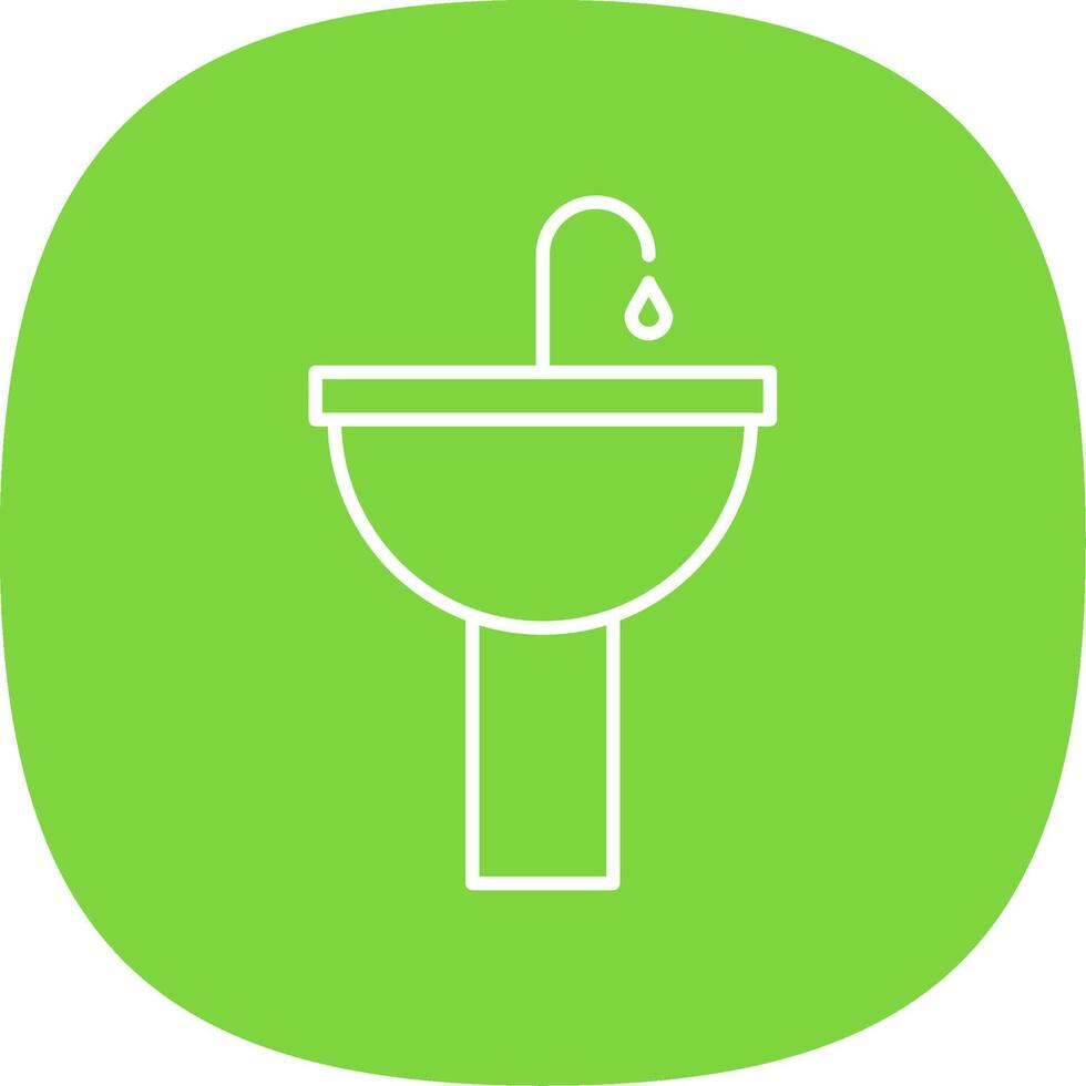 Sink Line Curve Icon vector