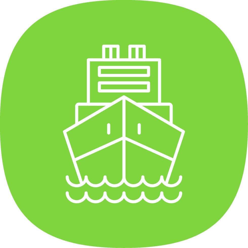Logistics Ship Line Curve Icon vector