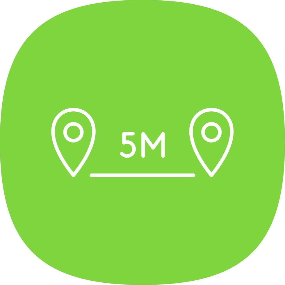 Distance Line Curve Icon vector