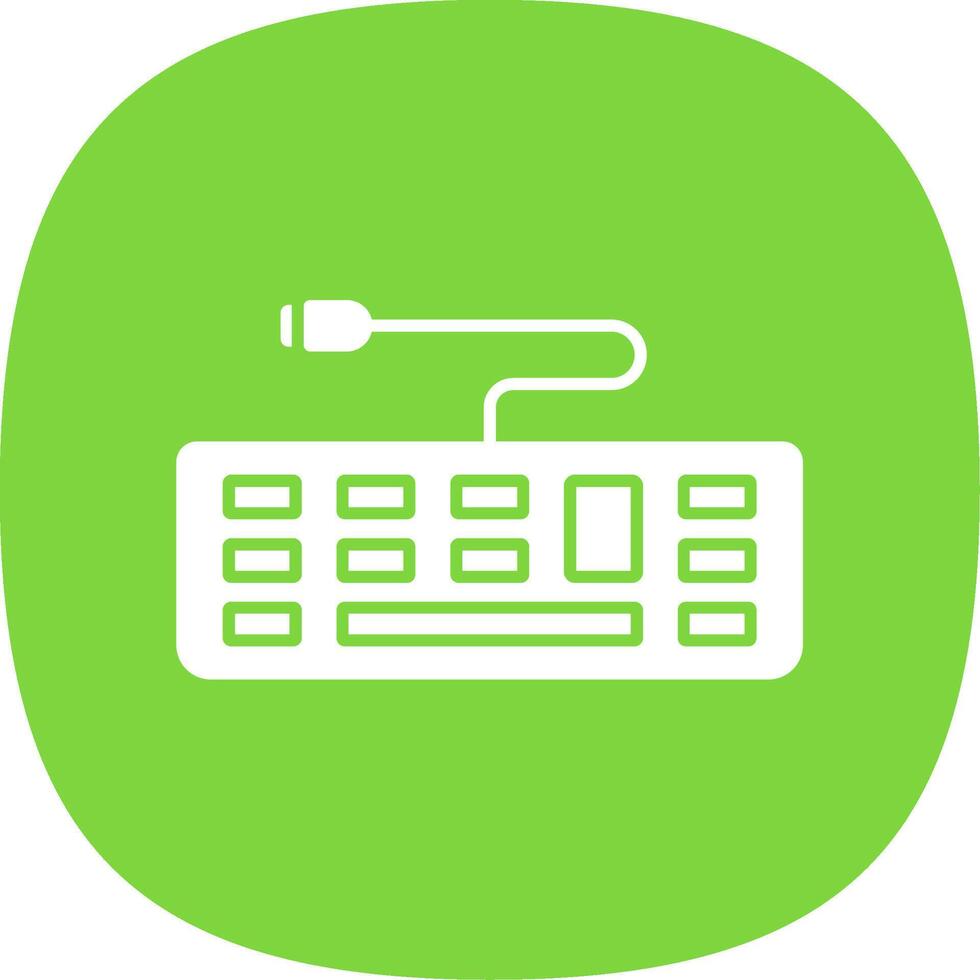Keyboard Glyph Curve Icon vector