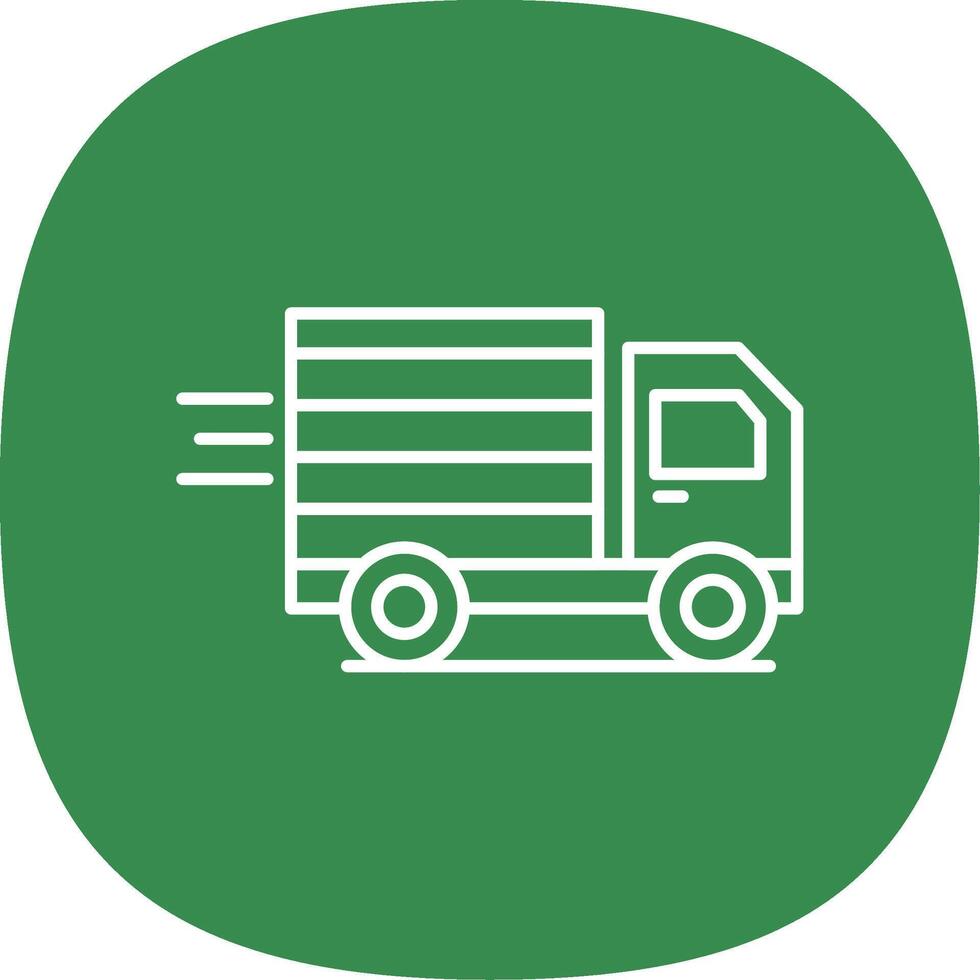 Cargo Truck Line Curve Icon vector
