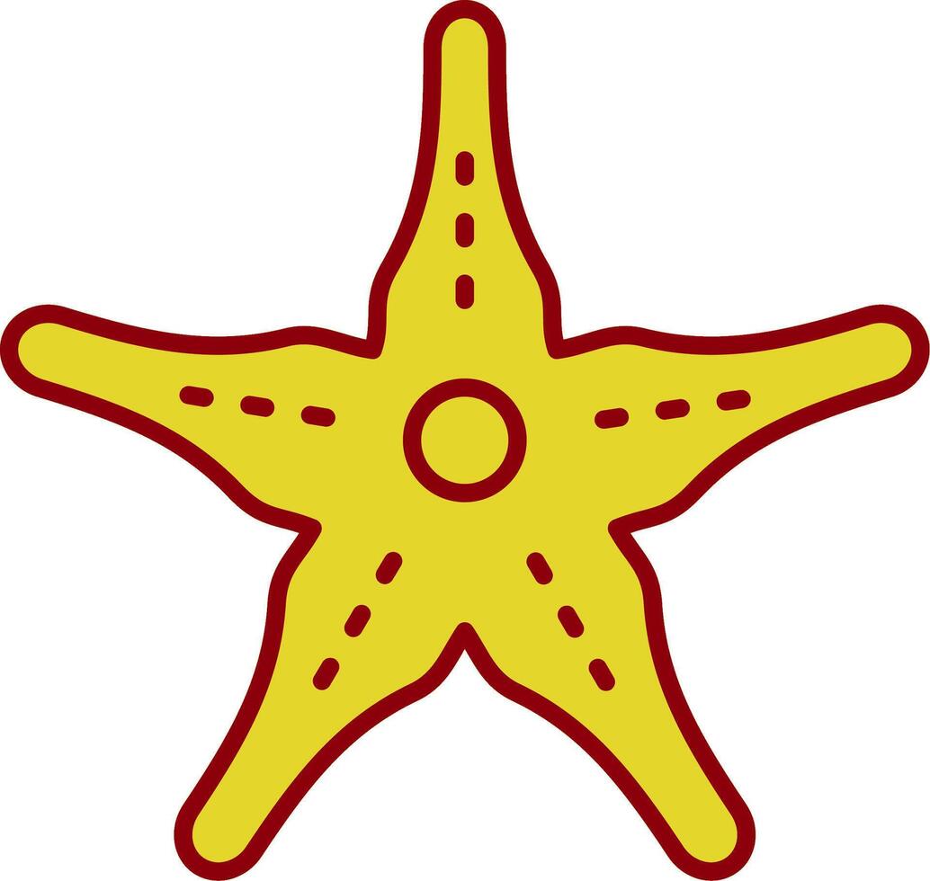 icono de dos colores de línea de estrella de mar vector