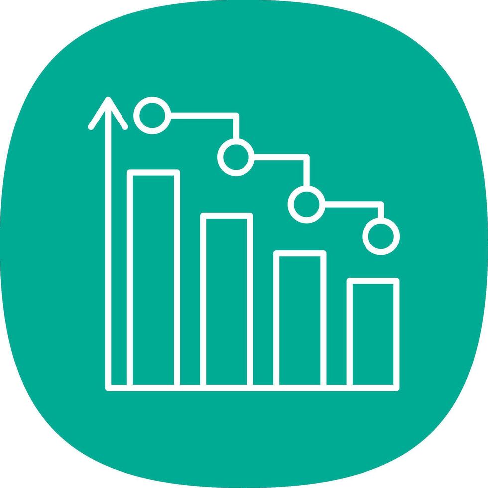 Bar Chart Line Curve Icon vector