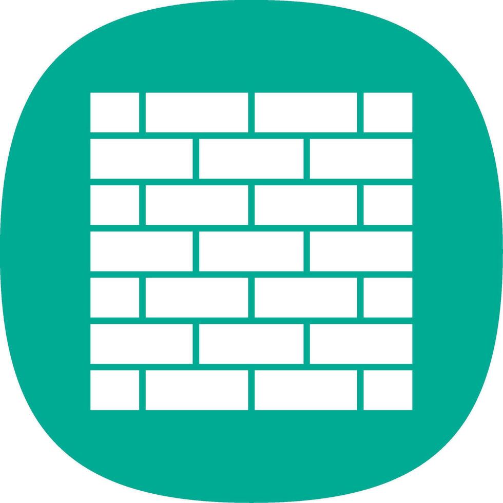 Brickwall Glyph Curve Icon vector