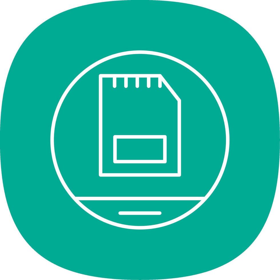 Memory Card Line Curve Icon vector