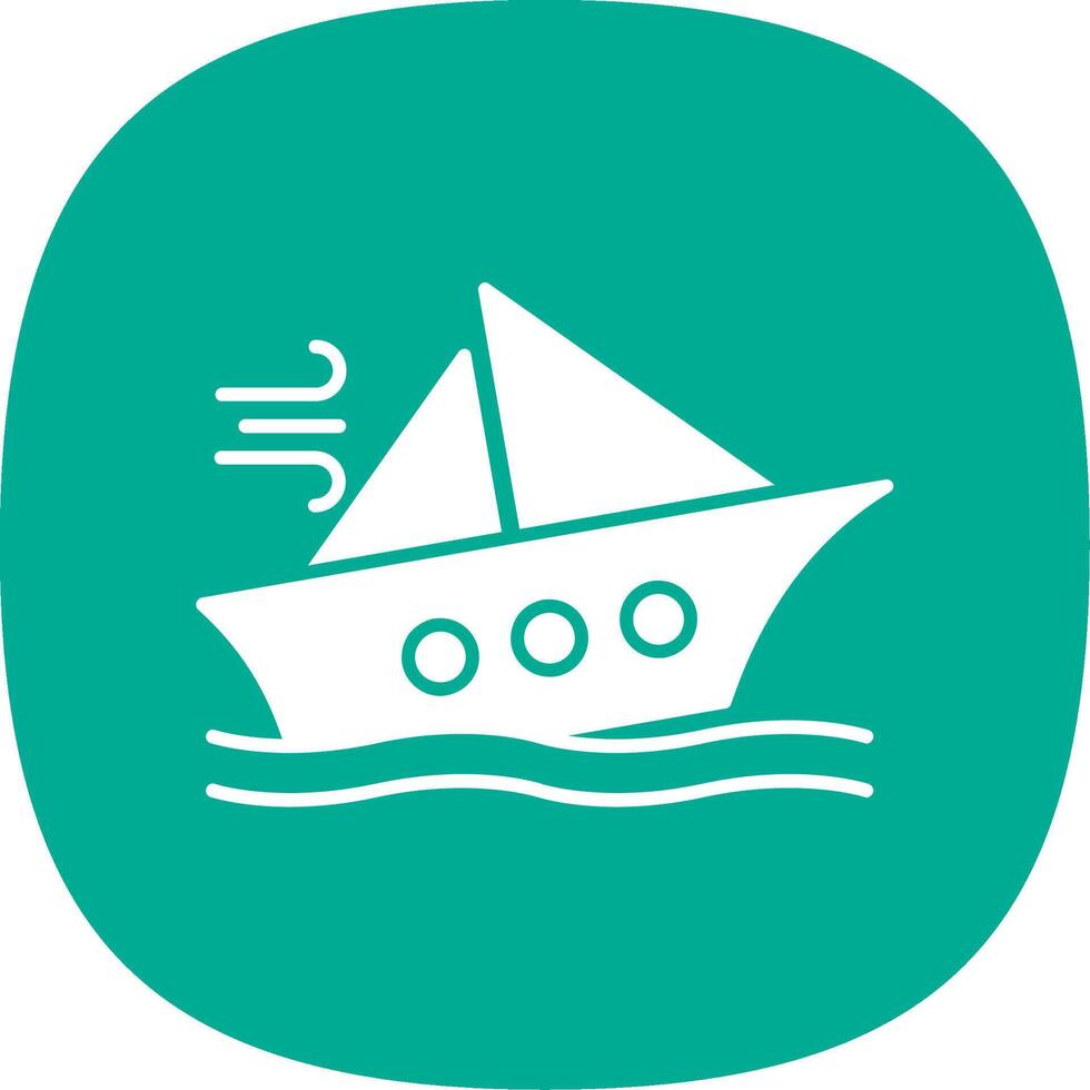 Shipwreck Glyph Curve Icon vector