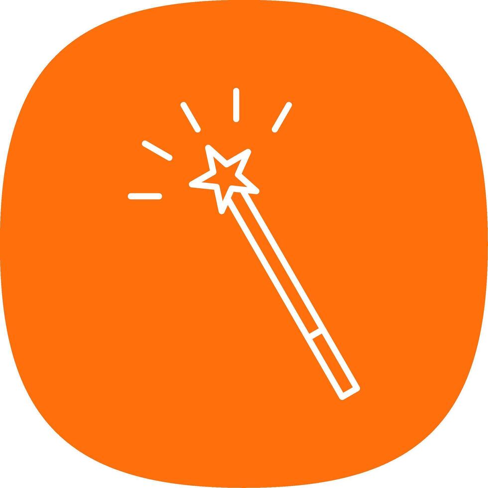 Magic Wand Line Curve Icon vector