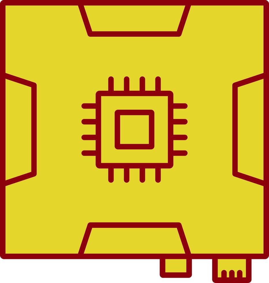 Motherboard Glyph Curve Icon vector