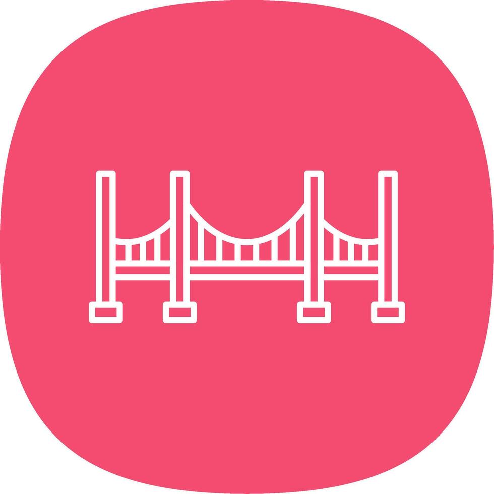 puente línea curva icono vector