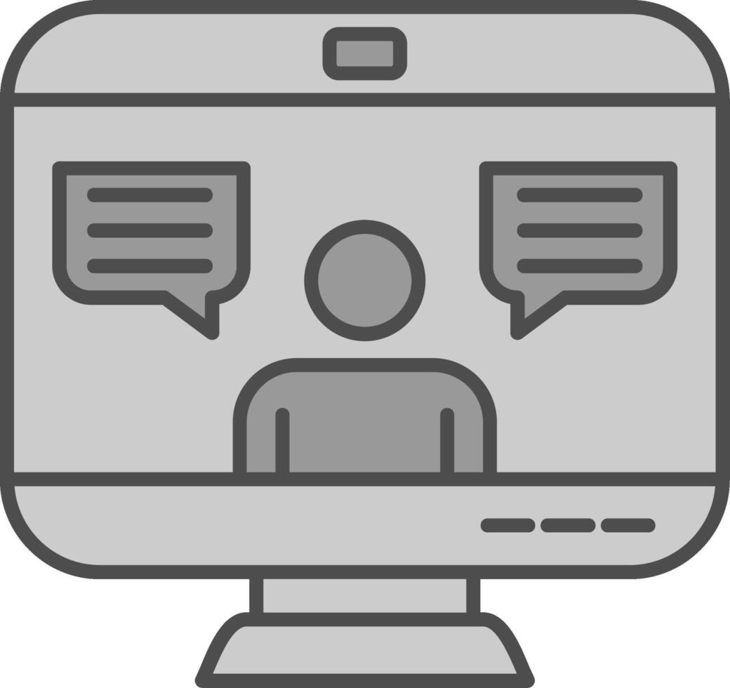 Online Chat Fillay Icon vector