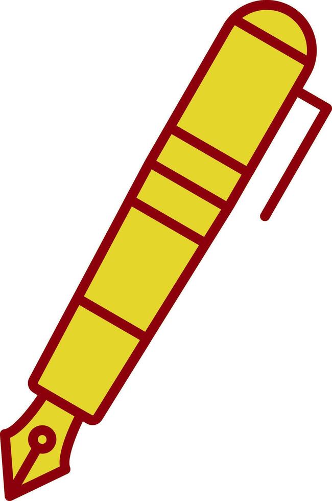 Fountain Pen Line Two Color Icon vector