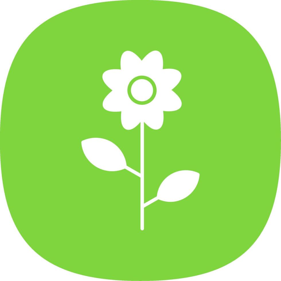 Flowers Glyph Curve Icon vector