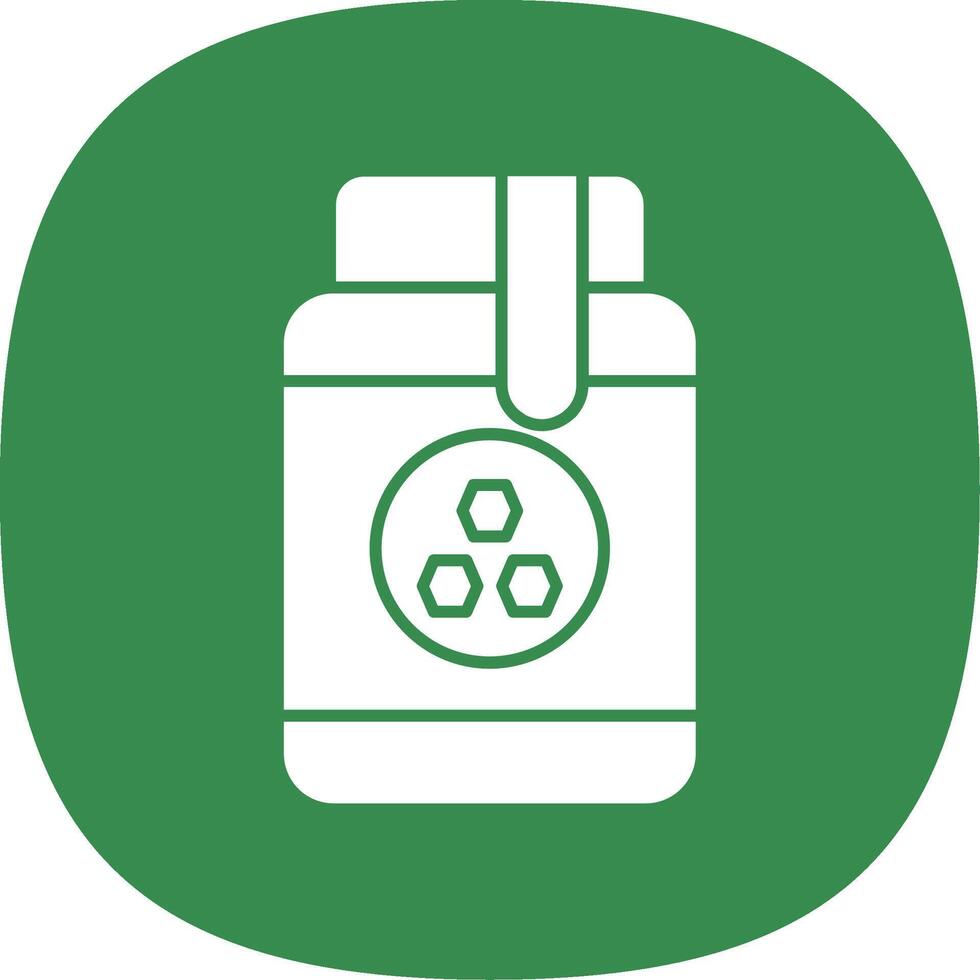 Honey Jar Glyph Curve Icon vector