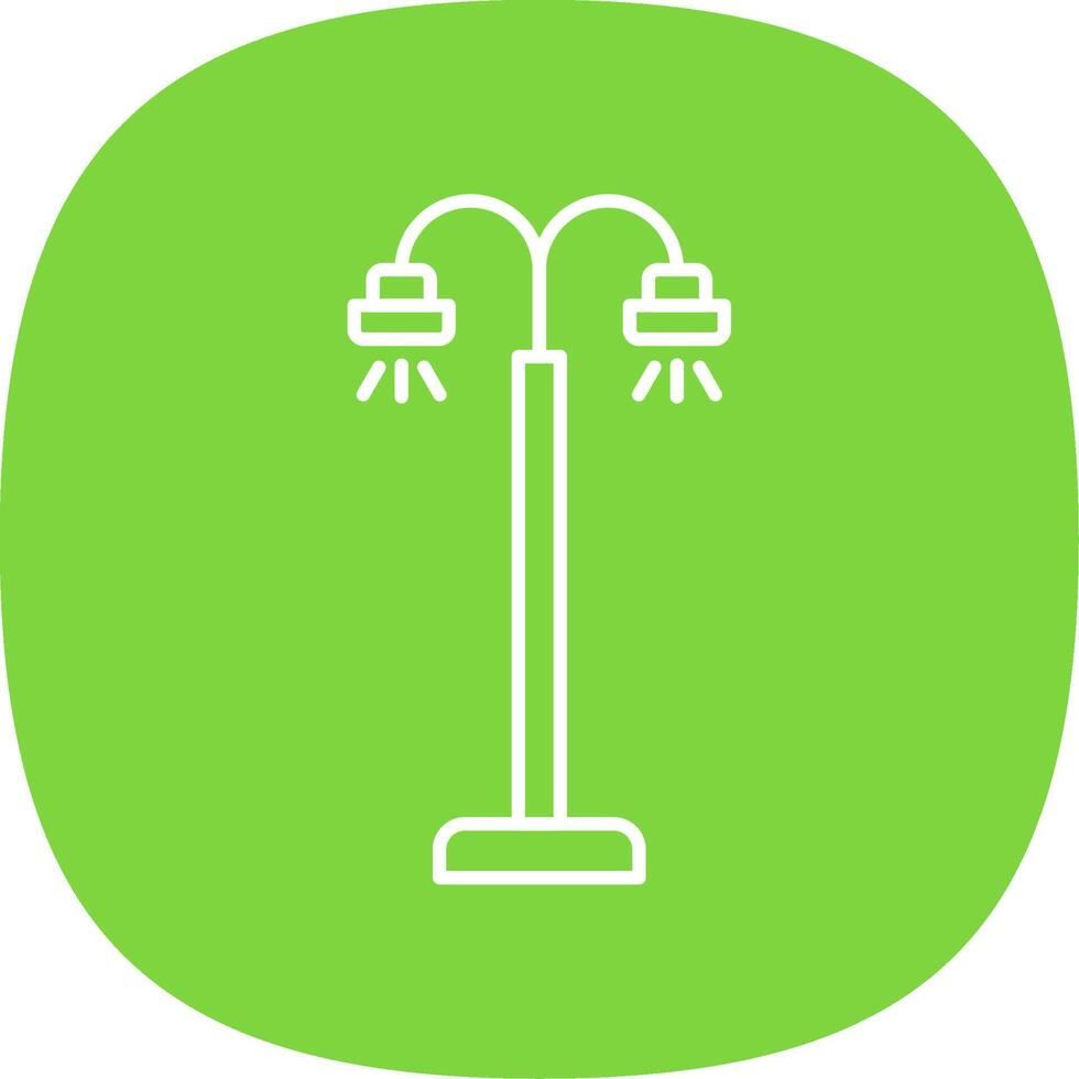 Street Lamp Line Curve Icon vector