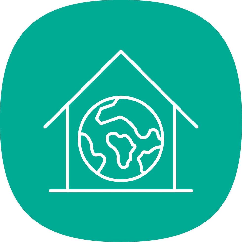 Greenhouse Line Curve Icon vector