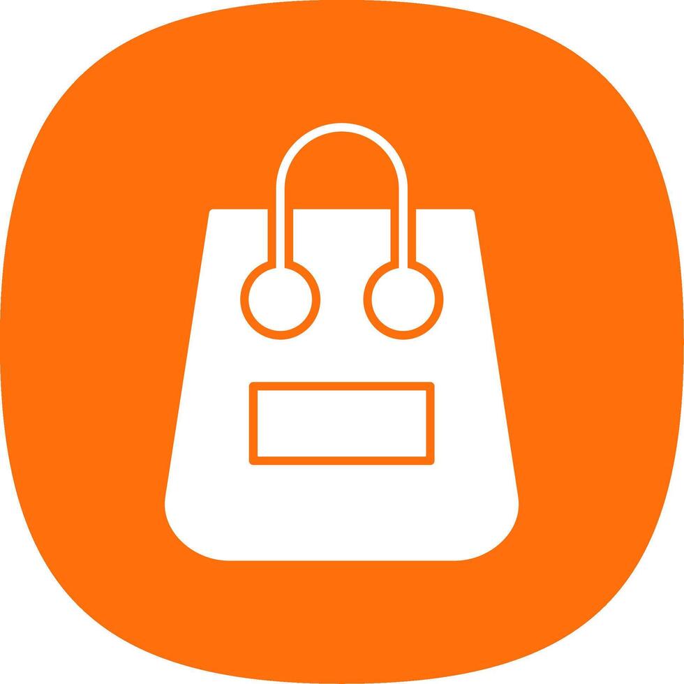 Shopping Bag Glyph Curve Icon vector