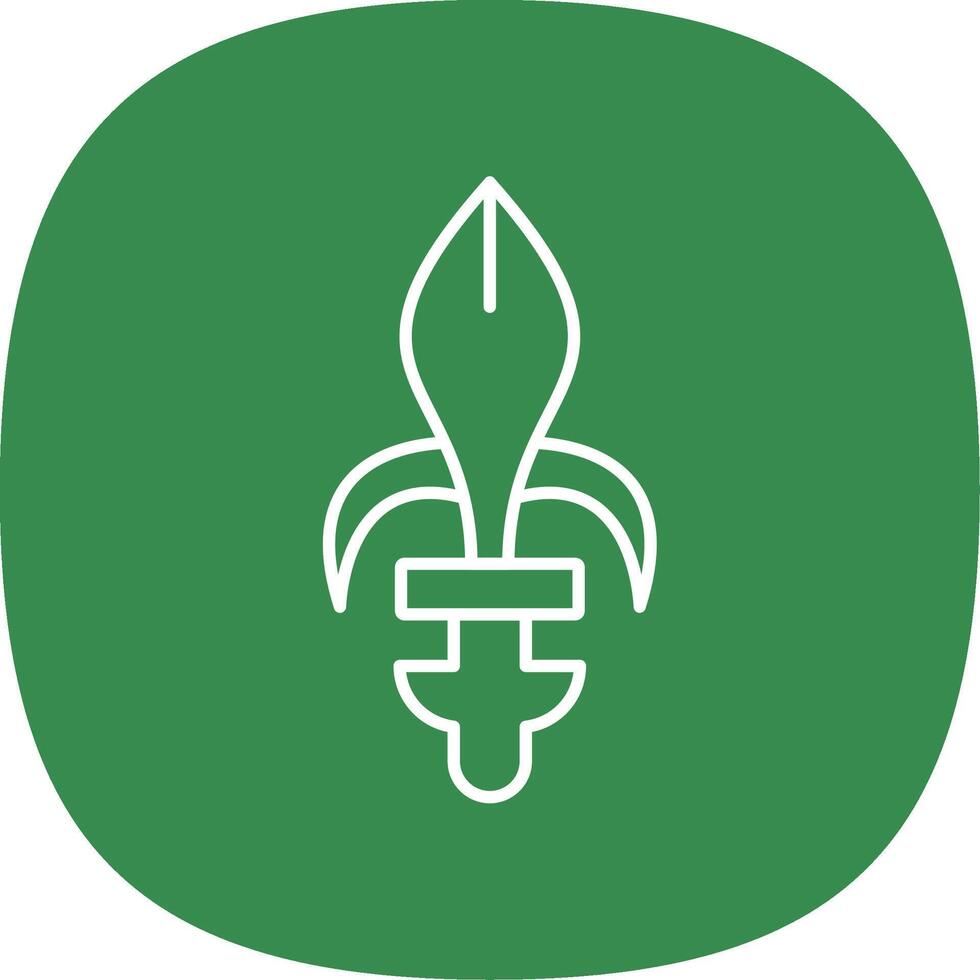 Fleur de lis Line Curve Icon vector