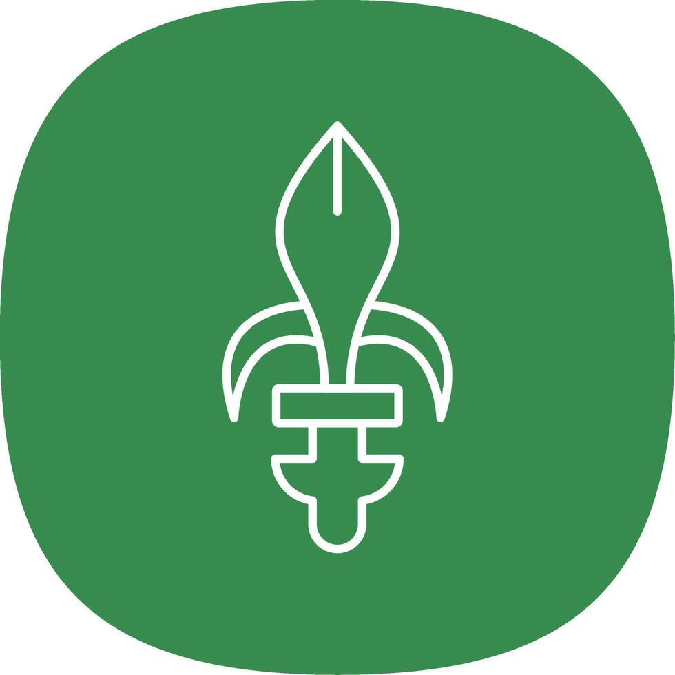 Fleur de lis Line Curve Icon vector