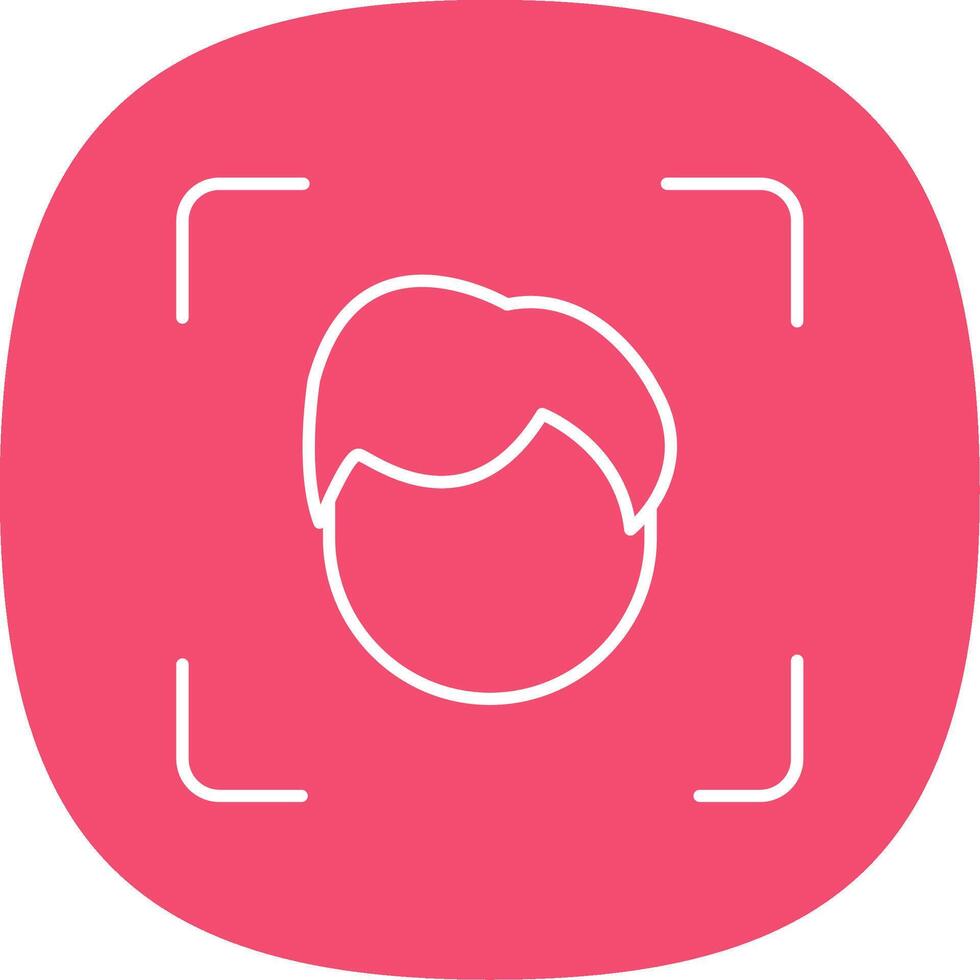 Face Scan Line Curve Icon vector