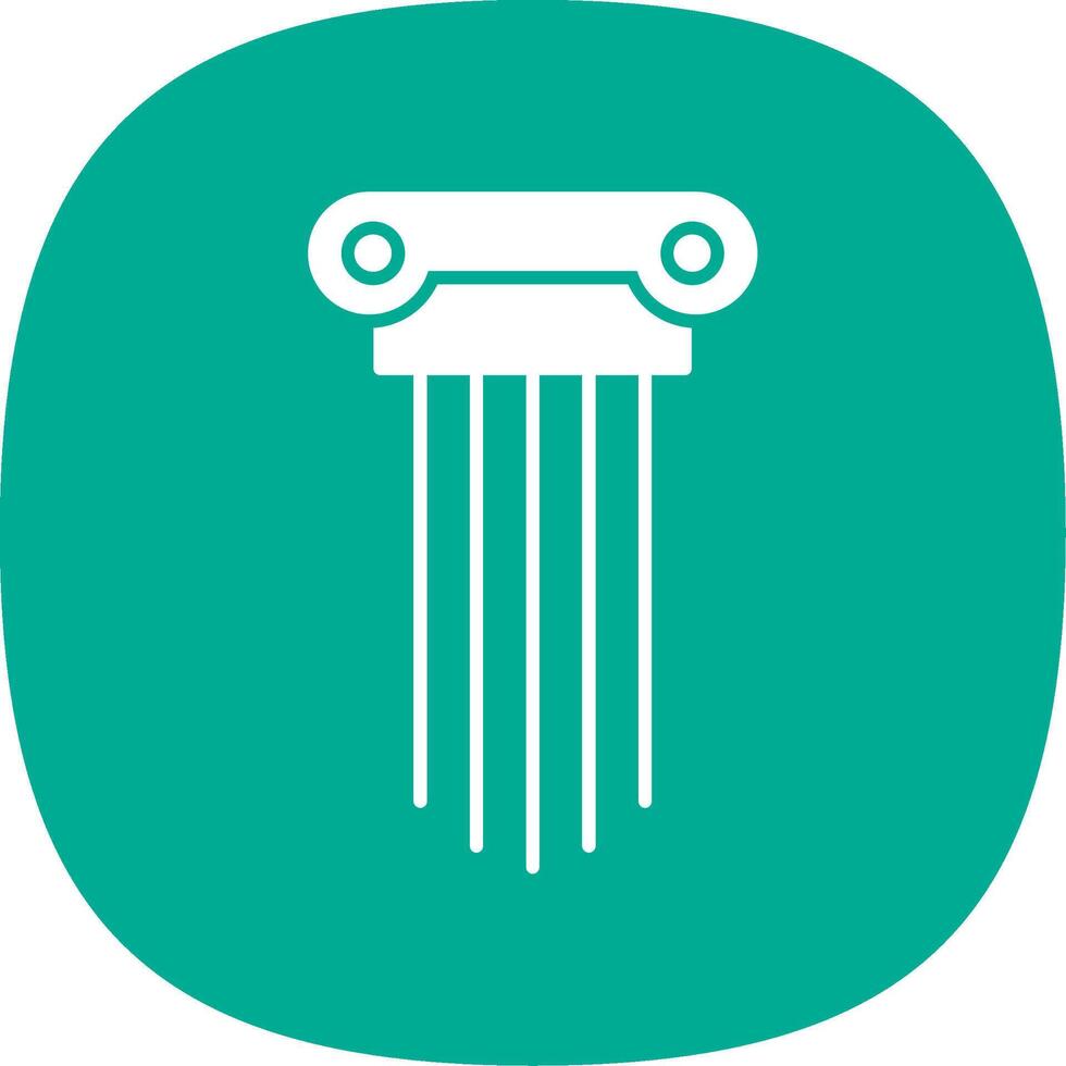 Greek Pillars Glyph Curve Icon vector