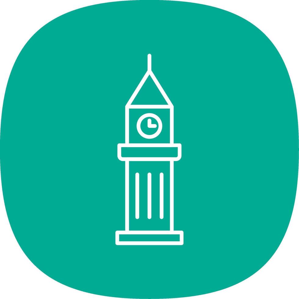 Tower Line Curve Icon vector