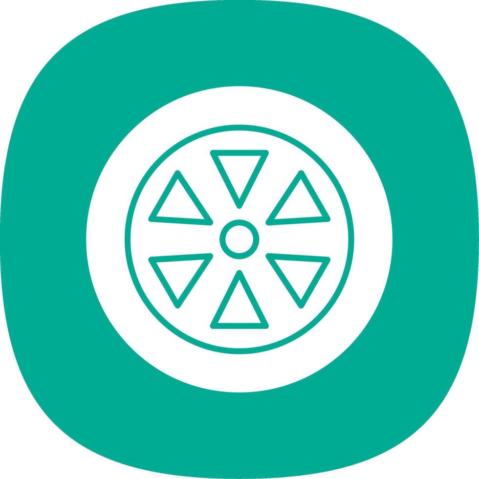 Wheel Glyph Curve Icon vector