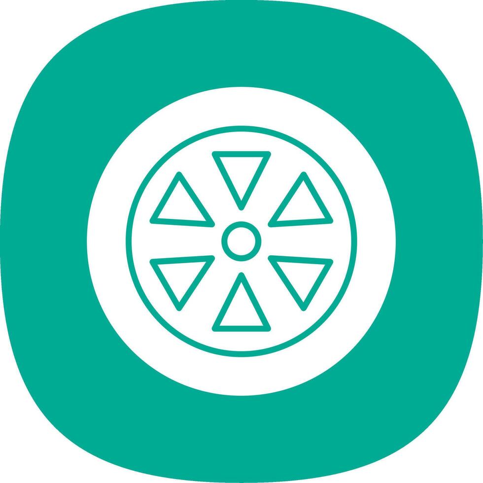 Wheel Glyph Curve Icon vector