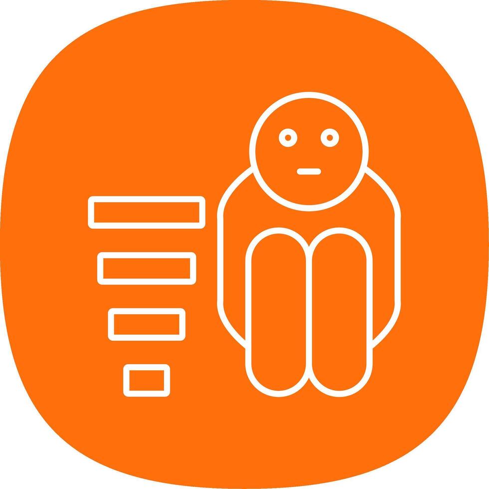 Poor Line Curve Icon vector