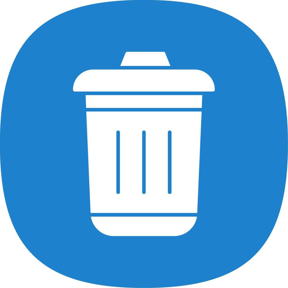 Dustbin Glyph Curve Icon vector