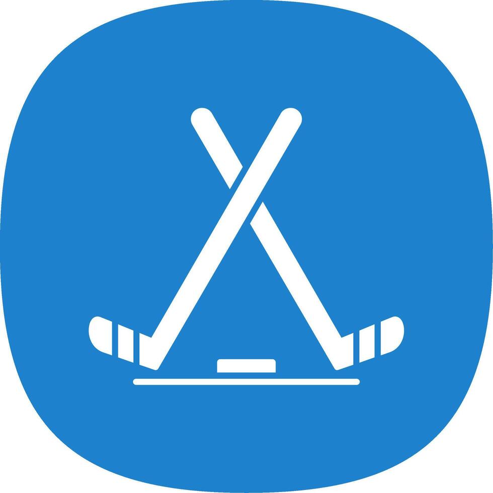 hielo hockey glifo curva icono vector