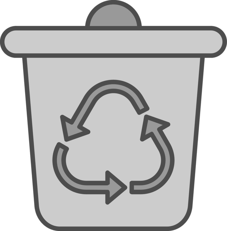 Recycle Bin Fillay Icon vector