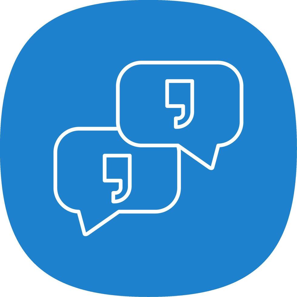 Quotation Line Curve Icon vector