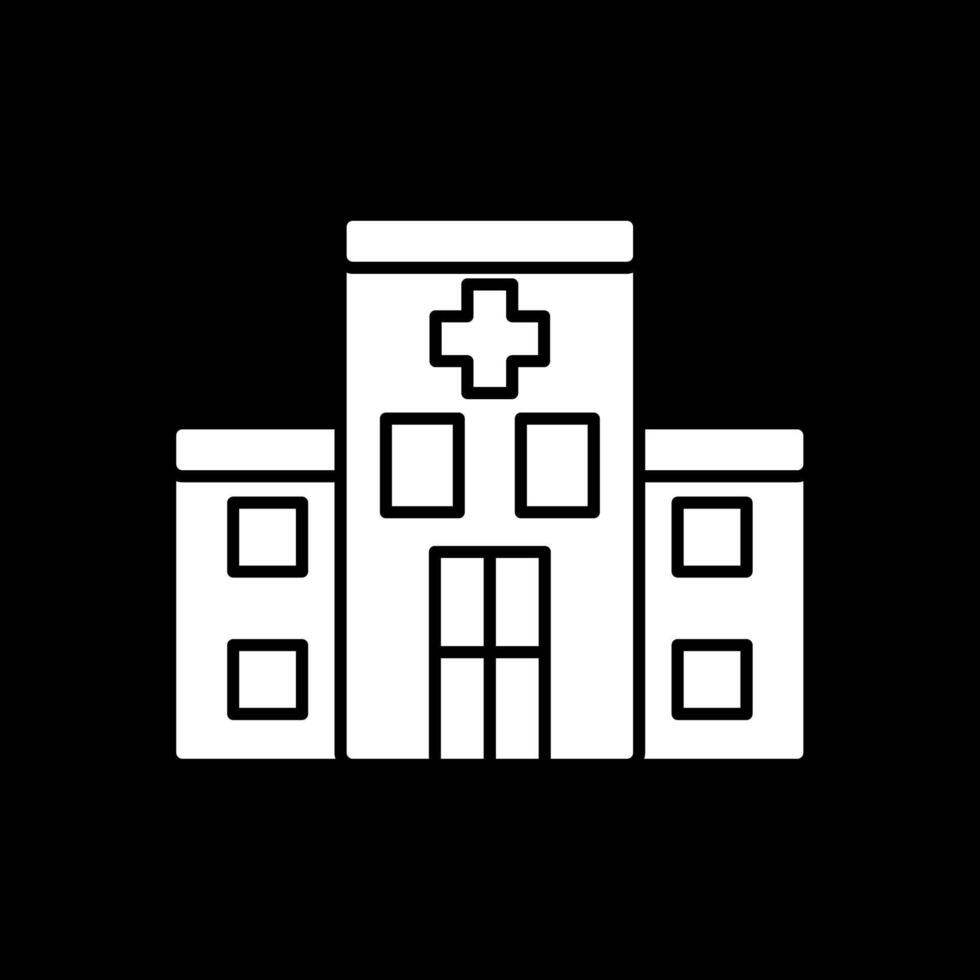 Hospital Glyph Inverted Icon vector