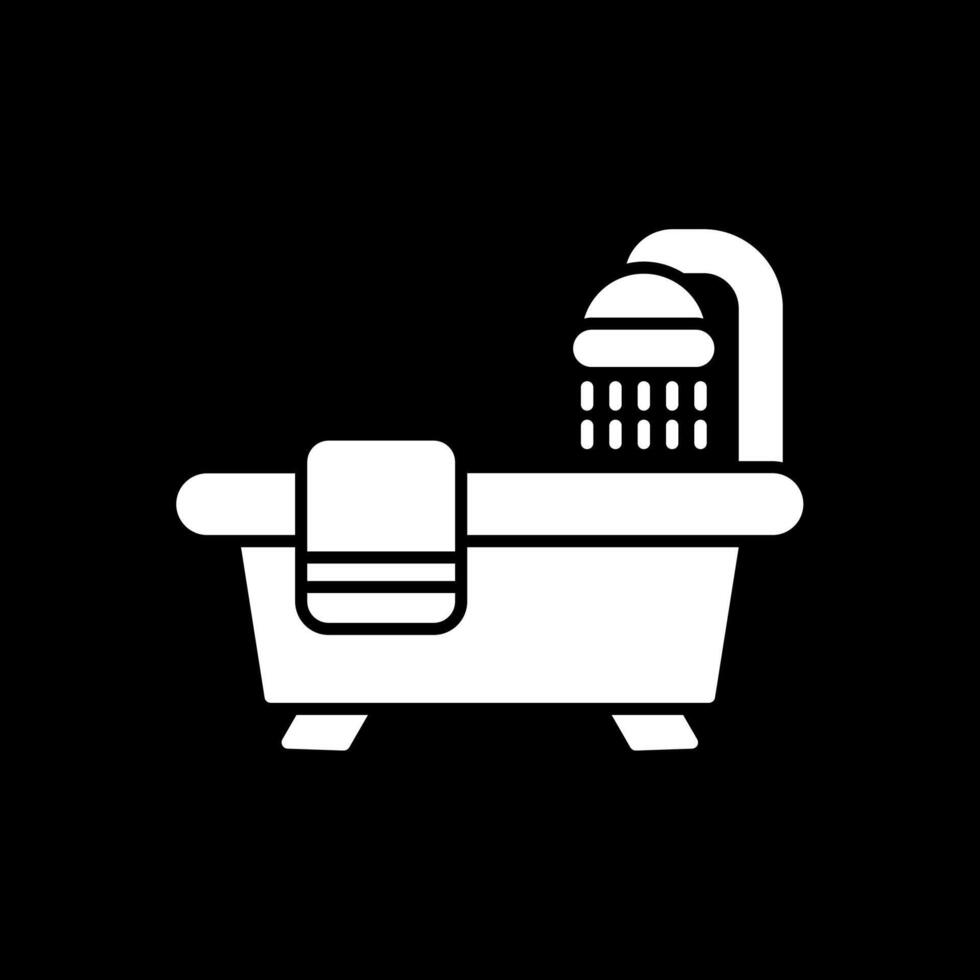 Bathtub Glyph Inverted Icon vector