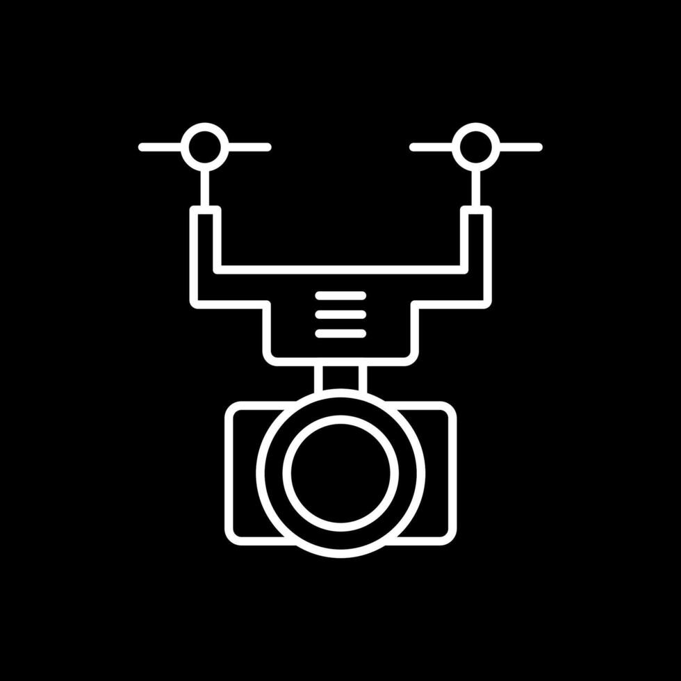 Camera Drone Line Inverted Icon vector