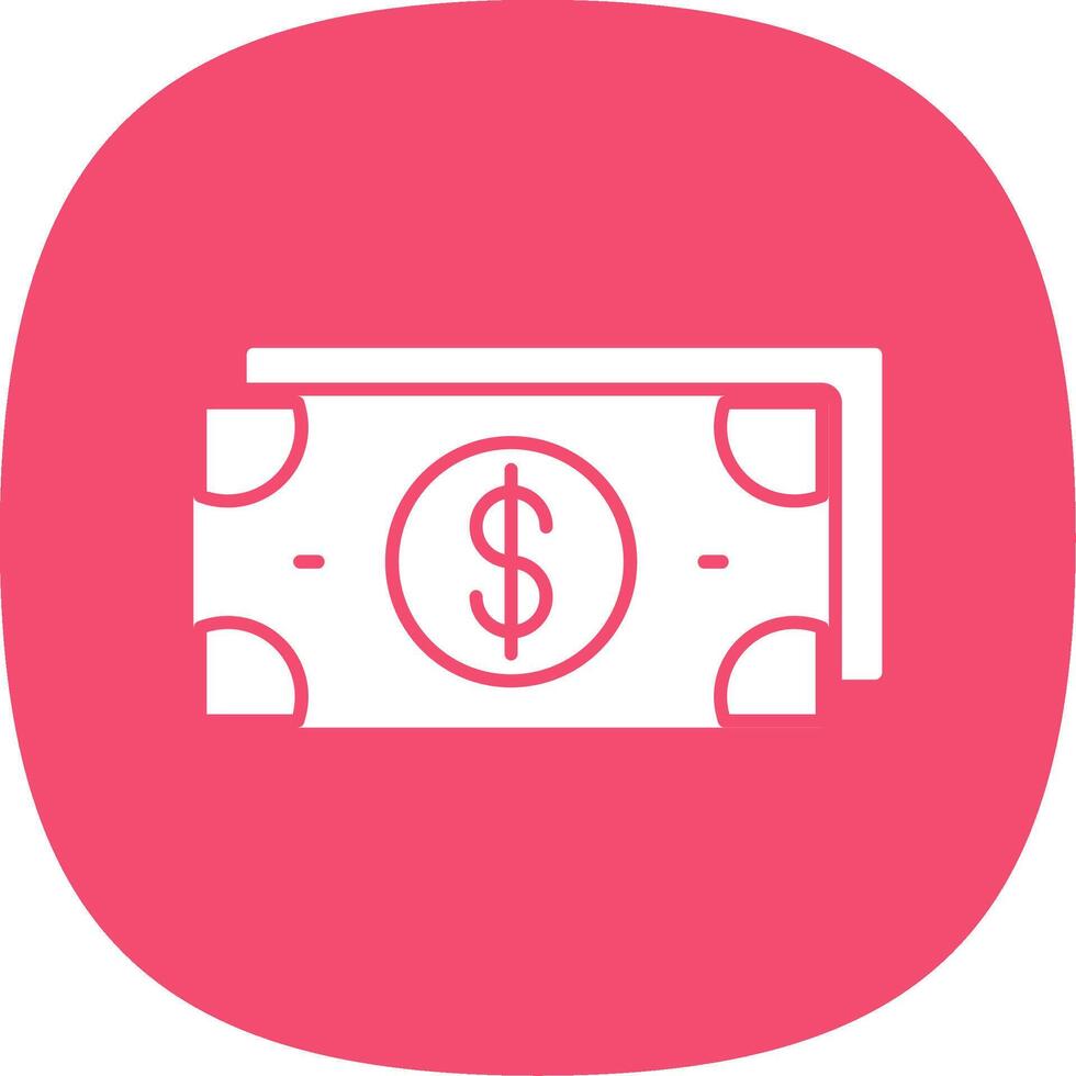 dinero glifo curva icono vector