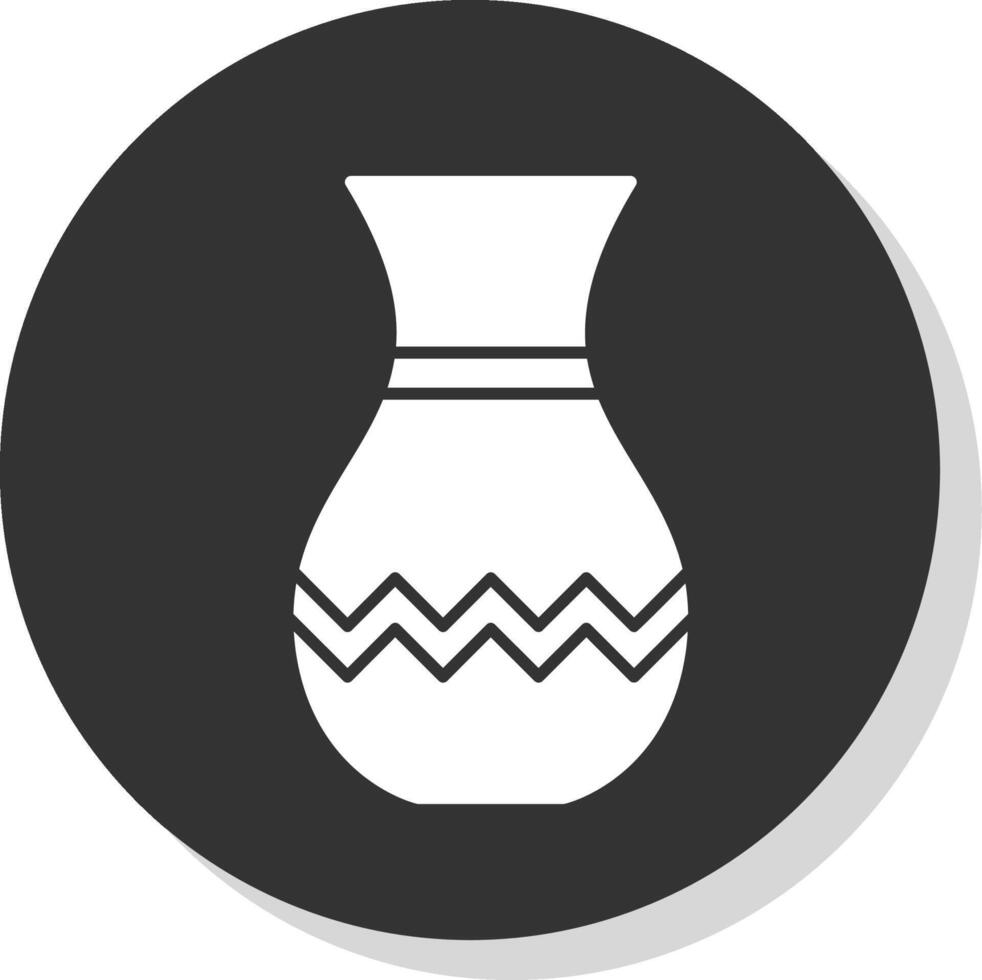 Vase Glyph Grey Circle Icon vector