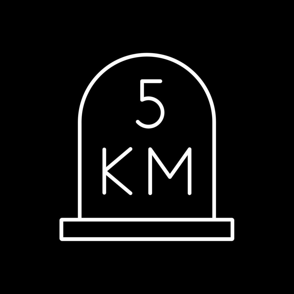 kilometer Line Inverted Icon vector