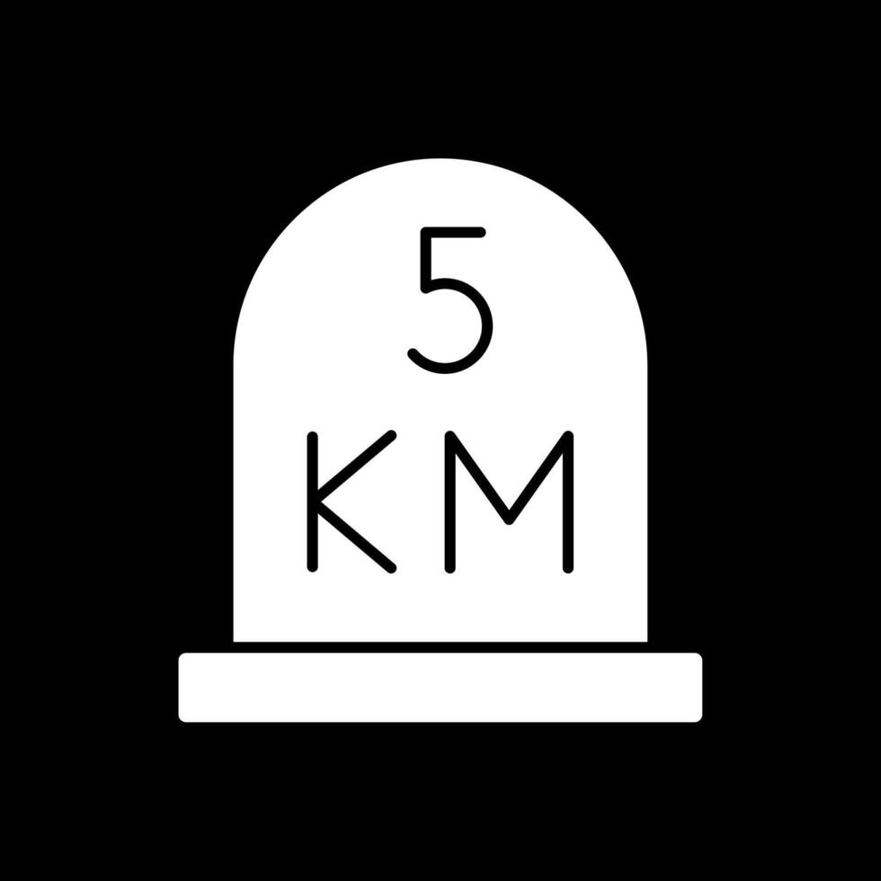 kilometer Glyph Inverted Icon vector