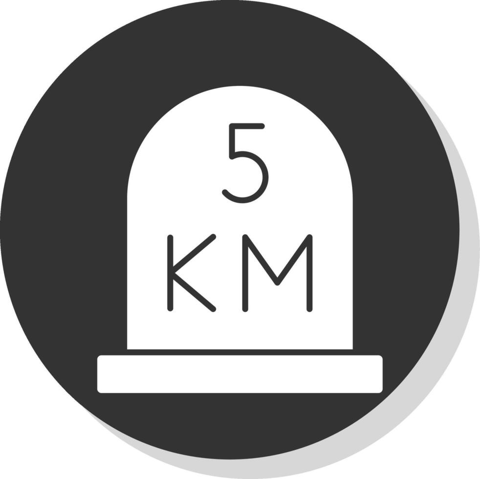 kilometer Glyph Grey Circle Icon vector