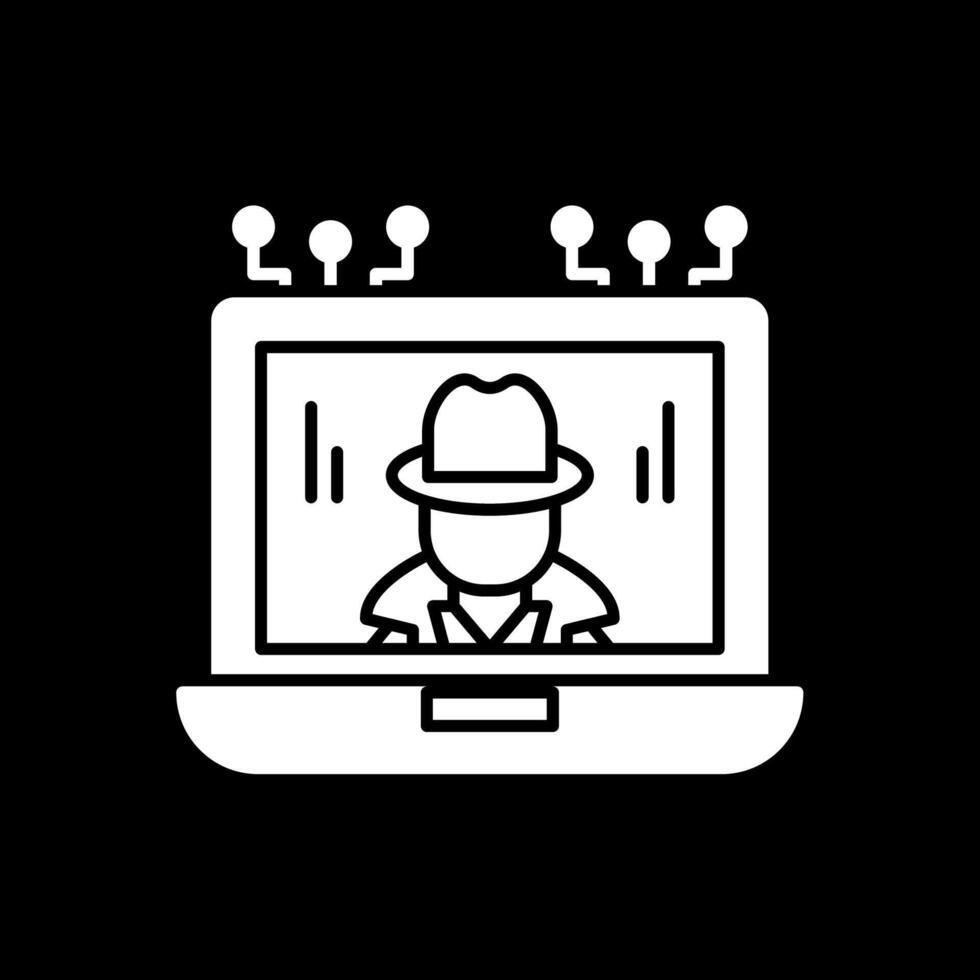 Fraud Glyph Inverted Icon vector