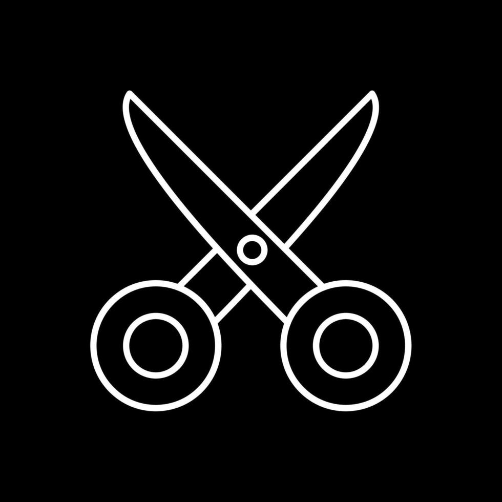 Scissors Line Inverted Icon vector